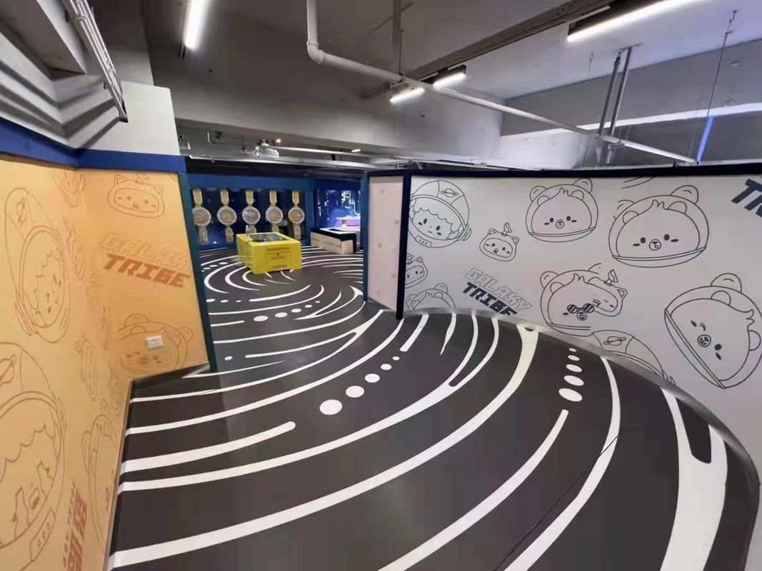 Προσαρμοσμένο 3D αποτέλεσμα Βινύλιο πάτωμα PVC 3D τυπωμένο βινύλιο πάτωμα για θεματικά πάρκα