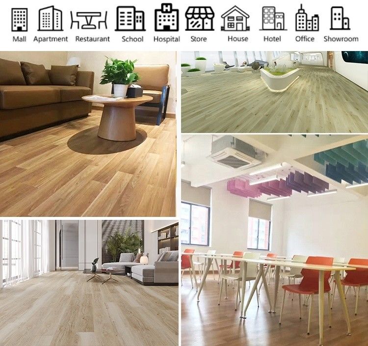 20m PVC Oak Vinyl Flooring Roll Heterogeneous Vinyl Flooring Για νηπιαγωγείο