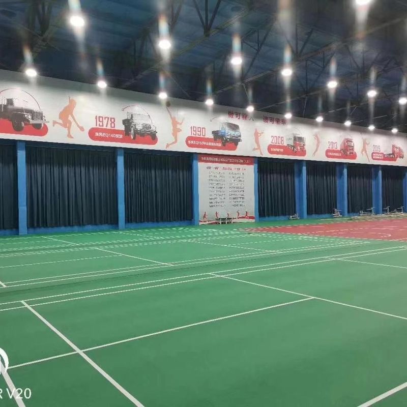Εσωτερικό πράσινο συνθετικό πάτωμα γήπεδο badminton με PVC και ασβεστόλιθο από Relle
