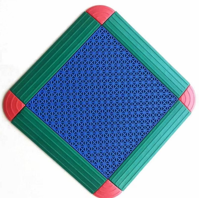 Μπλε PP αθλητικό δάπεδο 3,5 mm 4,5 mm 6 mm εξωτερικά αθλητικά πλακάκια
